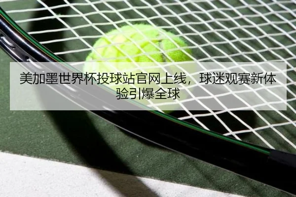 美加墨世界杯投球站官网上线，球迷观赛新体验引爆全球